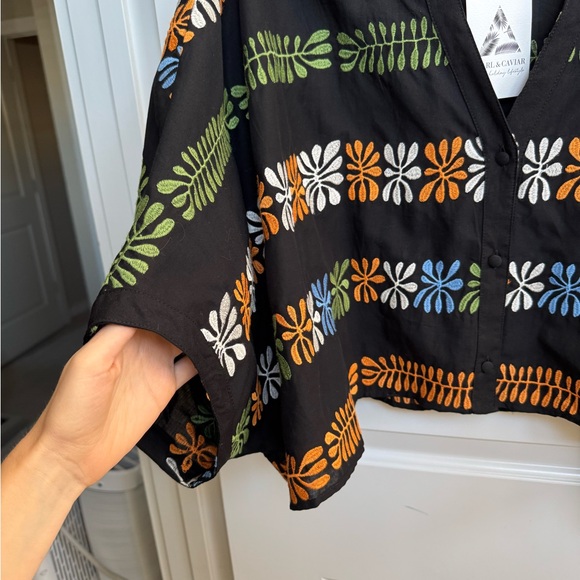 Pearl and Caviar Black Embroidered Shirt - Picture 8 of 12